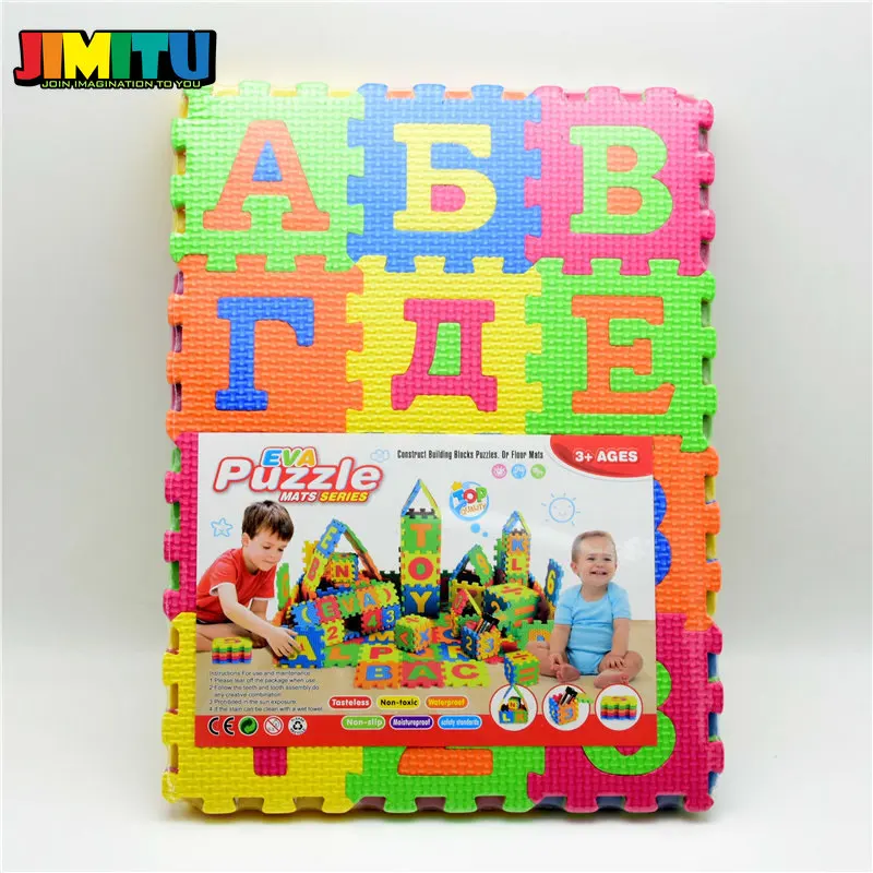 36 шт. 9 см * эва пенопласт Игрушки русского алфавита дети малыш игра головоломка