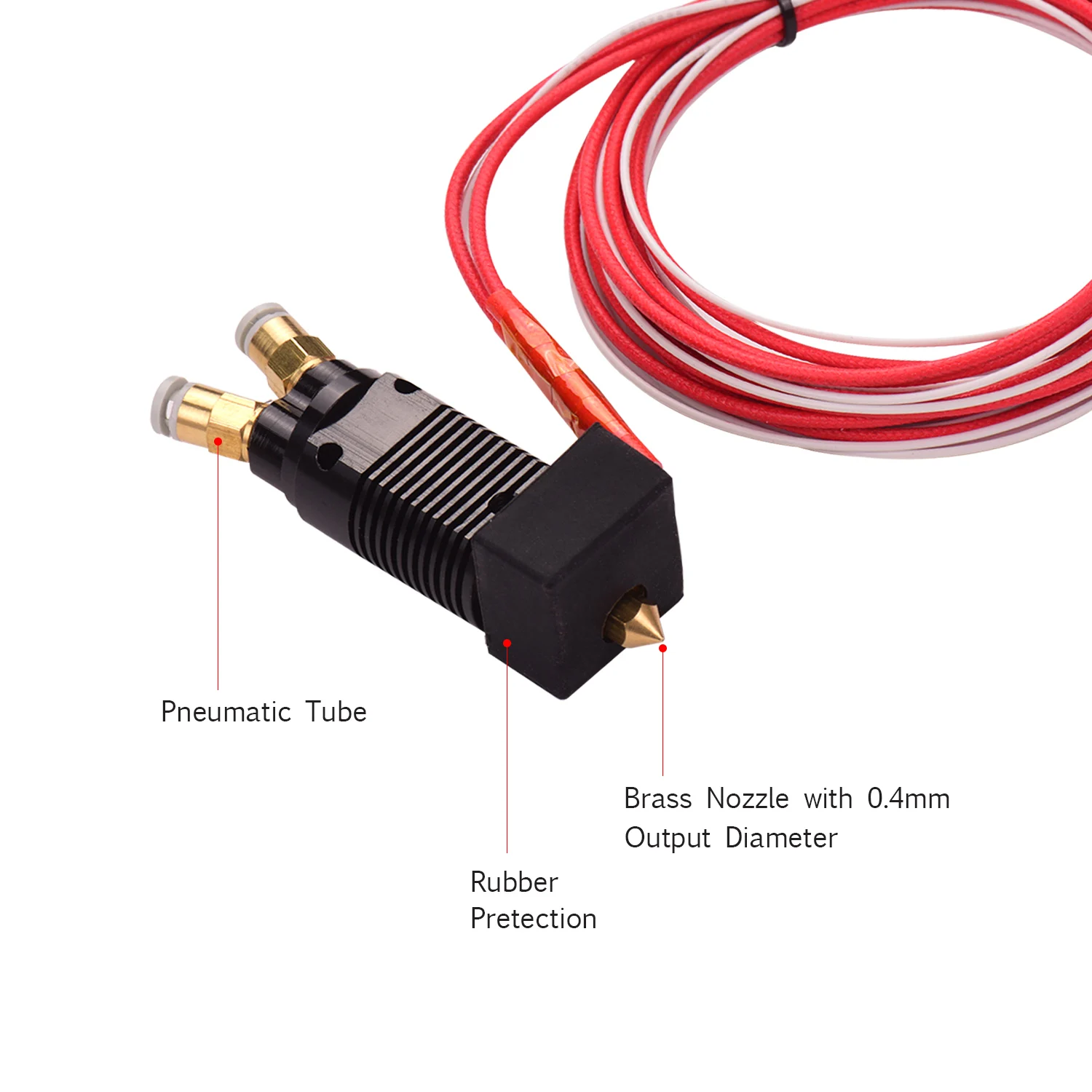 2 в 1 двойной цветной металлический Hotend экструдер комплект с кабелем 0 4 мм