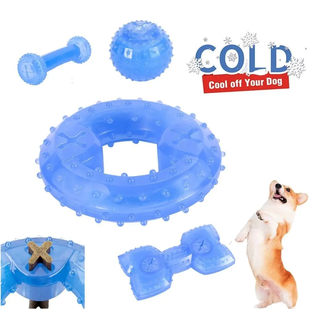 

Ice Frozen Dog Chew Toy Summer Cooling Dog Puppy Fetch Teether Toys Pet Durable Freeze TPR Molar Training Toys Bite Resistant