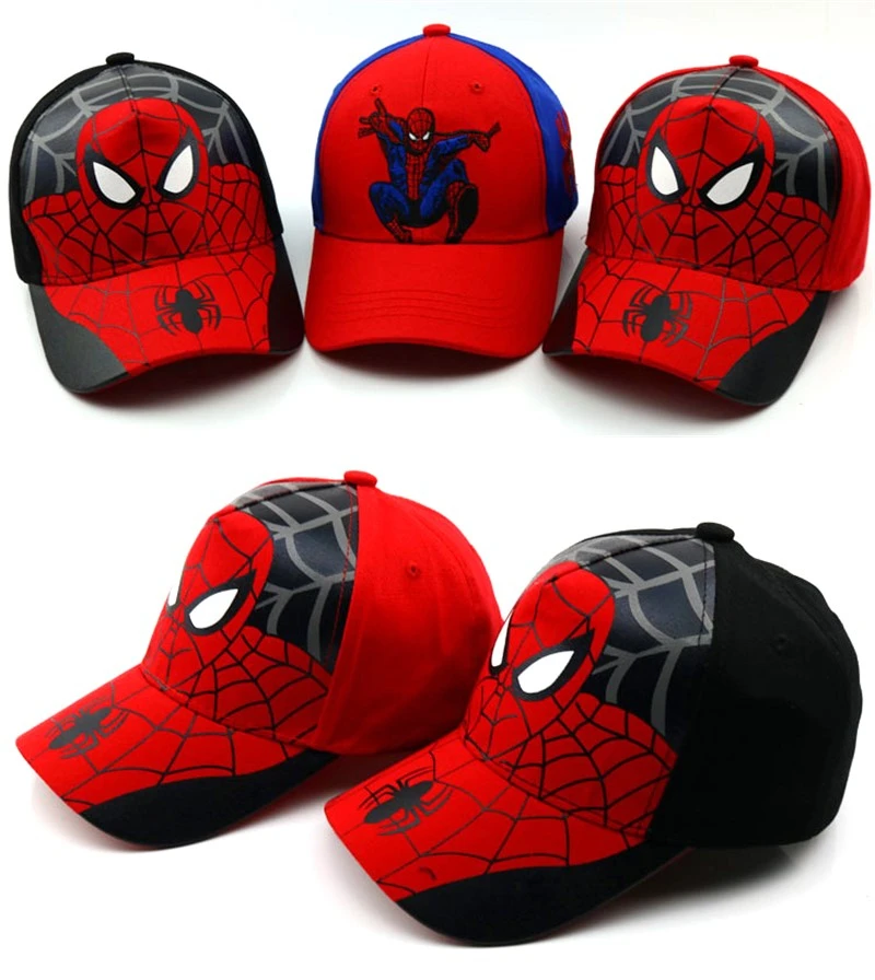 39 цветов, шапки для маленьких мальчиков и девочек, SPIDER-MAN хлопковая детская бейсбольная кепка с вышитыми героями мультфильмов, Кепка в стиле хип-хоп для мальчиков и девочек, бейсболка