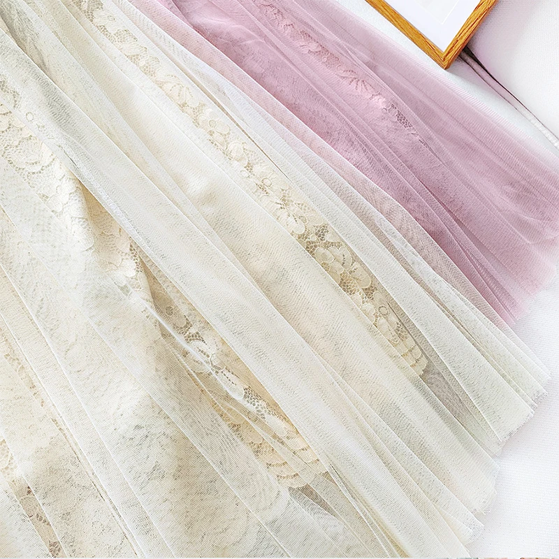 Юбка женская плиссированная трапециевидная из тюля с завышенной талией | Женская