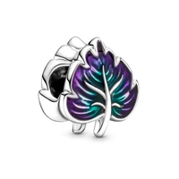 2pcslot 2021 new purple and green leaf charmsnew accessories diy women fine bracelet accessories beads