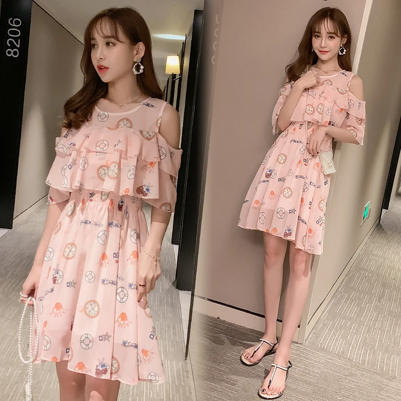 Летнее платье для беременных с цветочным принтом шифоновая одежда грудного