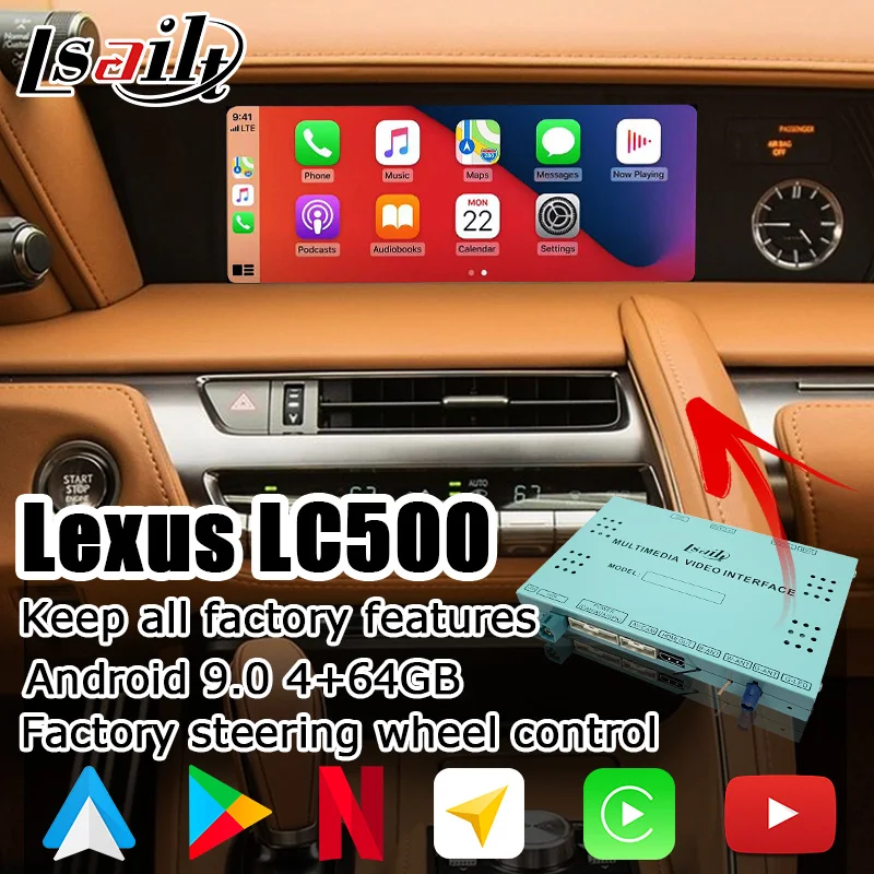 Интерфейс Android / Carplay для Lexus LC500 LC500h LC 2018-видеоинтерфейс с сенсорной панелью 10 25