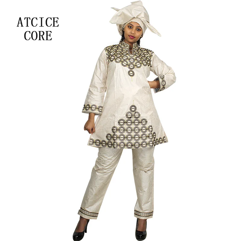 Женское платье с вышивкой в африканском стиле топ и штаны комплект из двух