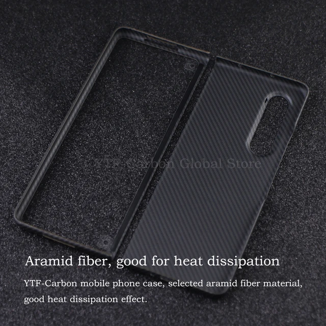 YTF-Carbon 600D carbon fiber phone case for Samsung Galaxy Z Fold 4 case Aramid Fiber Shock Absorbent Slim Design Z Fold 3 cover 4