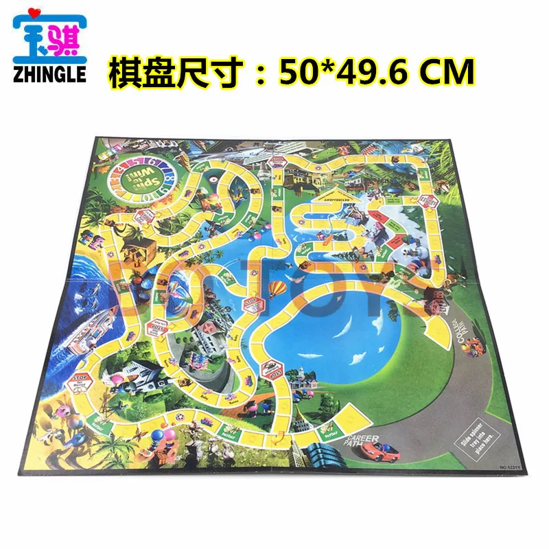 

ENGLISH BOARD GAME Life Travel Big Turntable with Card English Life Monopoly Board Game Toys