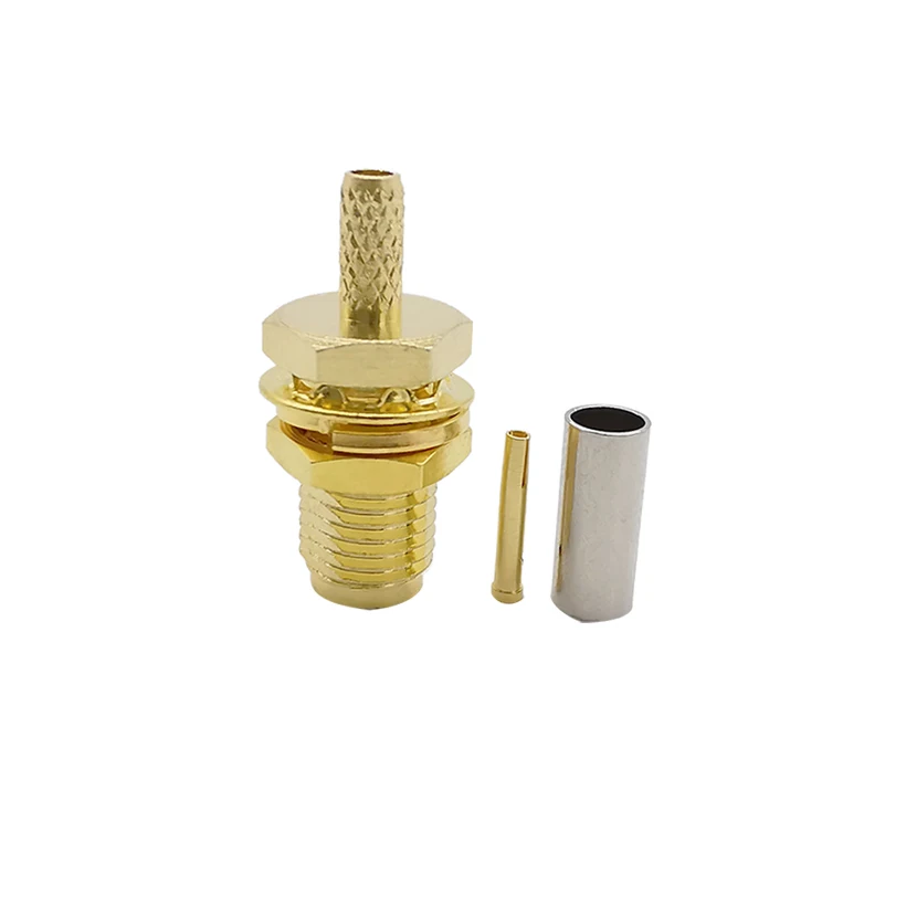 Гнездовой разъем SMA гайка ОБЖИМНАЯ перегородка RF коаксиальный с гайками и
