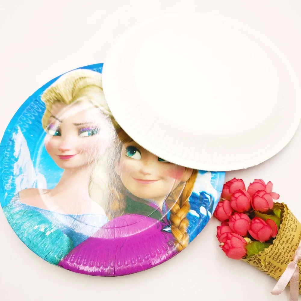 10 шт./компл. 7 дюймов с рисунками персонажей Эльза и Анна пластина для детей