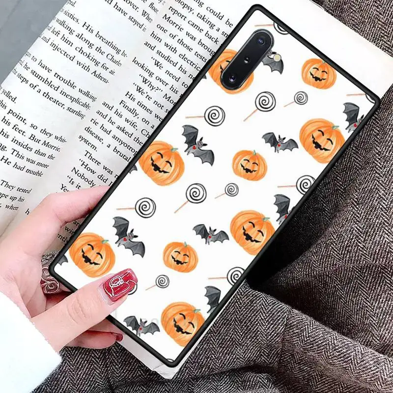 

Cute little ghost with halloween pumpkin Phone Case For Samsung Galaxy S8 S9 S10 Plus S10E Note 3 4 5 6 7 8 9 10 Pro Lite cover