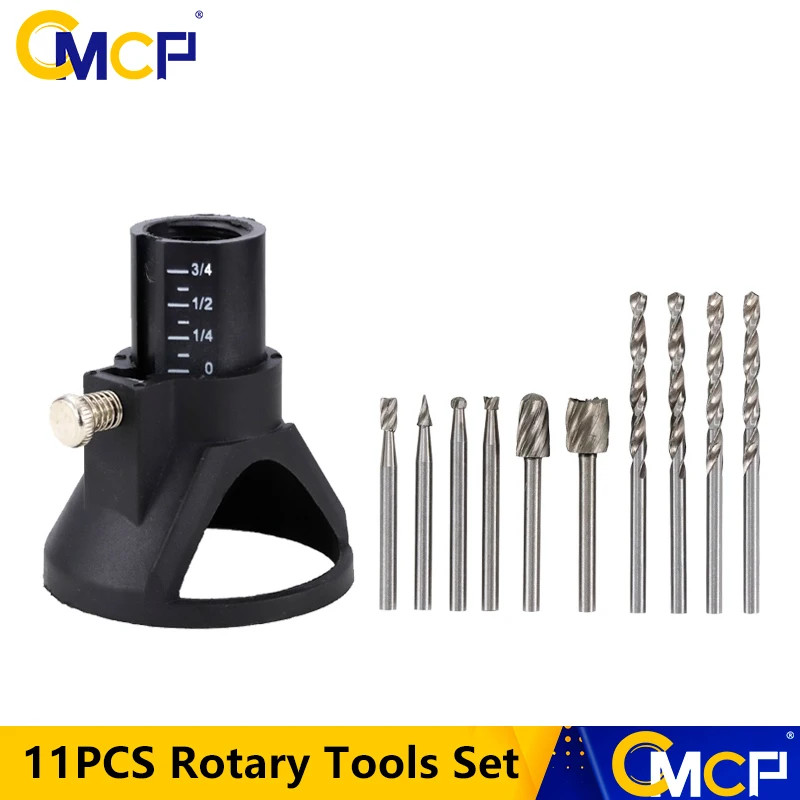 

11PCS Rotary Tools Set HSS Wood Milling Burrs Carving Rotary Locator Set 3.0mm Twist Drill Bit Abrasive Tool For Dremel