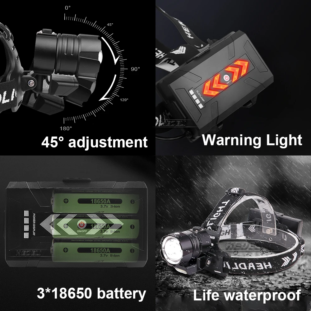 

led headlight xhp100+COB xhp90.2 led rechargeable headlamp usb fishing hunting lantern 1800lumens Headlight 18650 camping torch