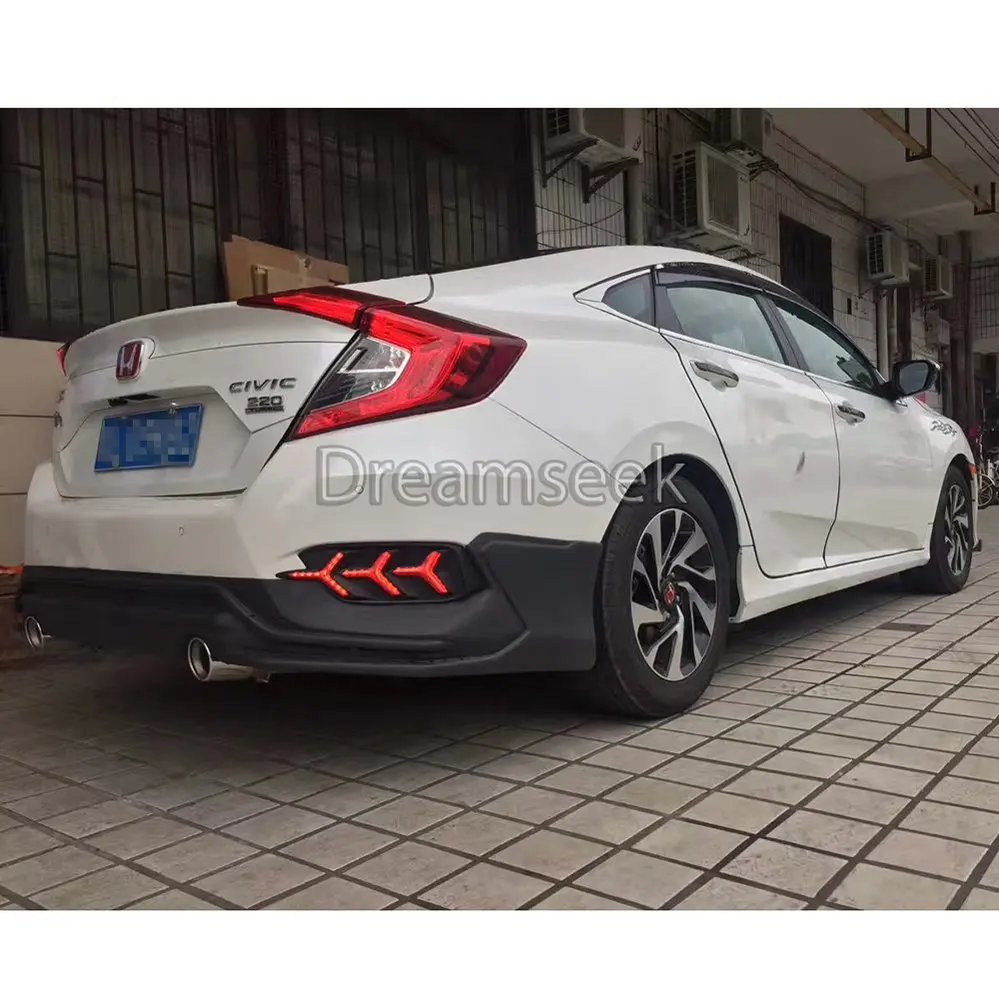 Задний фсветильник на бампер для Honda Civic 2016 2017 Красный Светодиодный отражатель