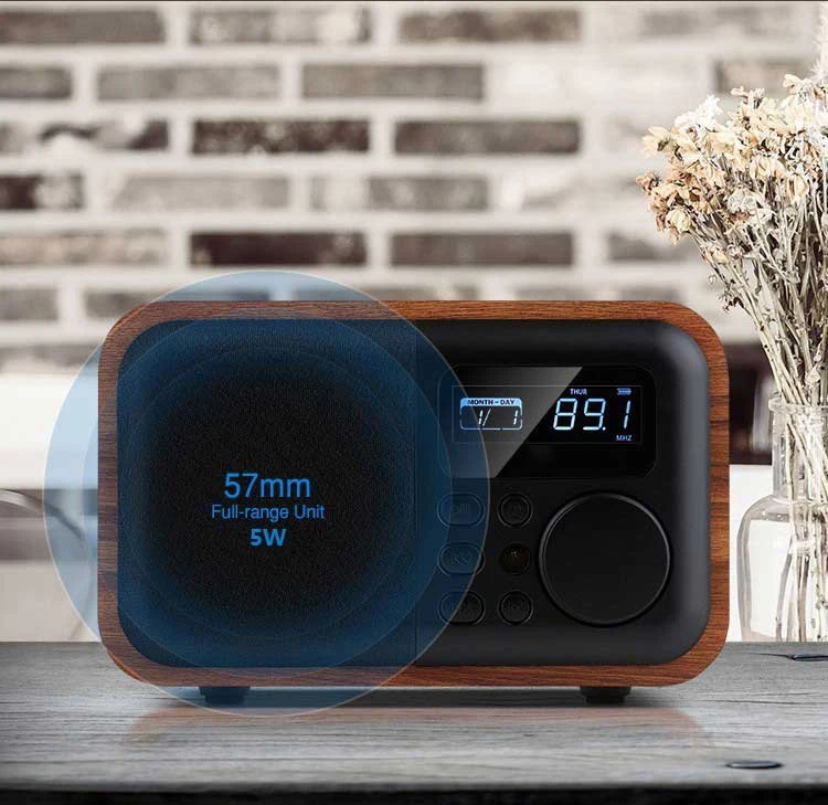 Wireless Wooden Portable Bluetooth Speaker Subwoofer with FM Radio Alarm Clock Caixa De Som Remote Control Altavoces Speaker enlarge