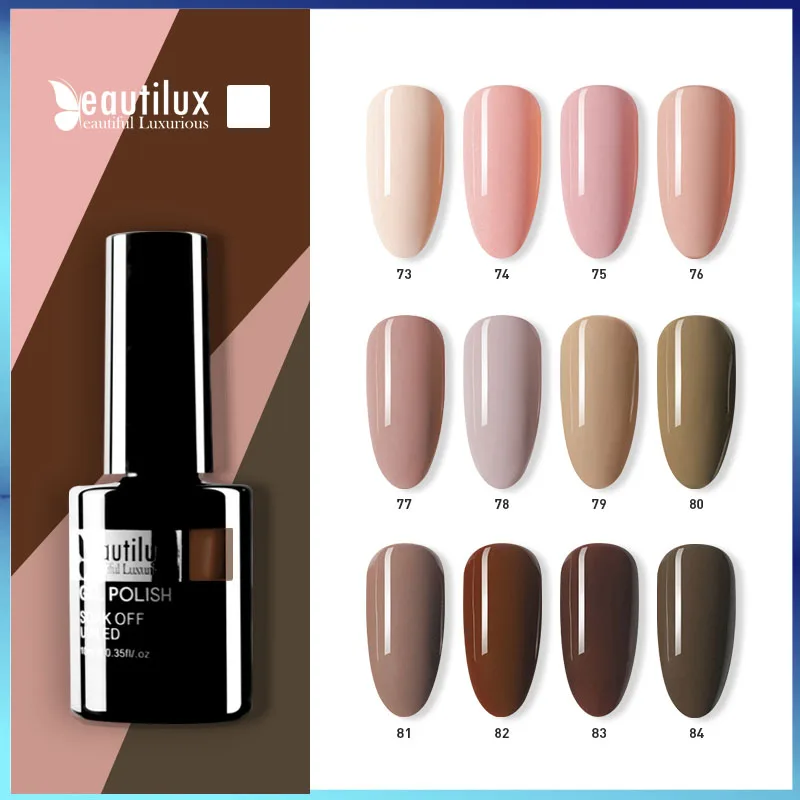 

Beautilux 1pc Brown Chocolate Coffee Color Gel Nail Polish Soak Off UV LED Gel Nails Polish Enamel smalto gel polaco 10ml