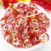 10pcs large hole round loose european spacer beads fit pandora charm bracelet snake chain necklace hair bead women diy jewelry