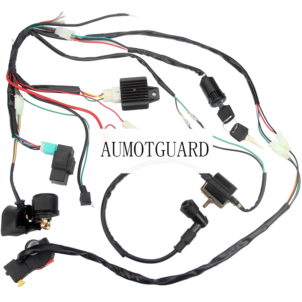 

CDI Wiring Harness Loom Solenoid Rectifier for 50CC-110cc Pit Quad Dirt Bike ATV