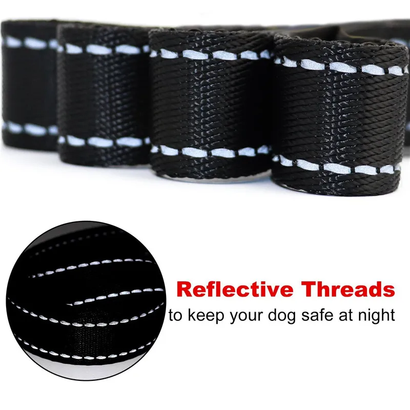 Двухслойный Светоотражающий Поводок для собак веревка черный красный
