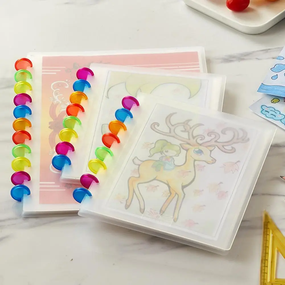 

A4/A5 Mushroom Hole Folder Information Display Book Paper Cover Loose-leaf Pages 20/30 Transparent Certificate Photos Colle B6M6