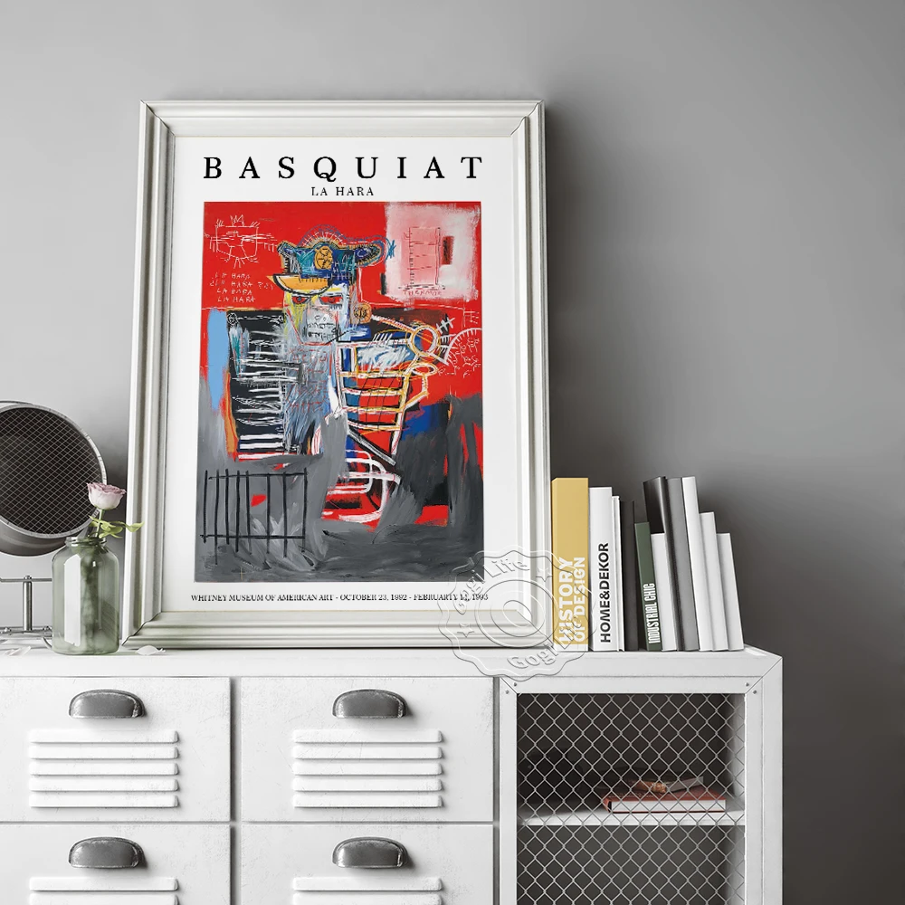 

Basquiat Modern Art Home Decro Prints, Jean Michel Basquiat La Hara 1981 Exhibition Poster, Jean Street Art Doodle Wall Picture