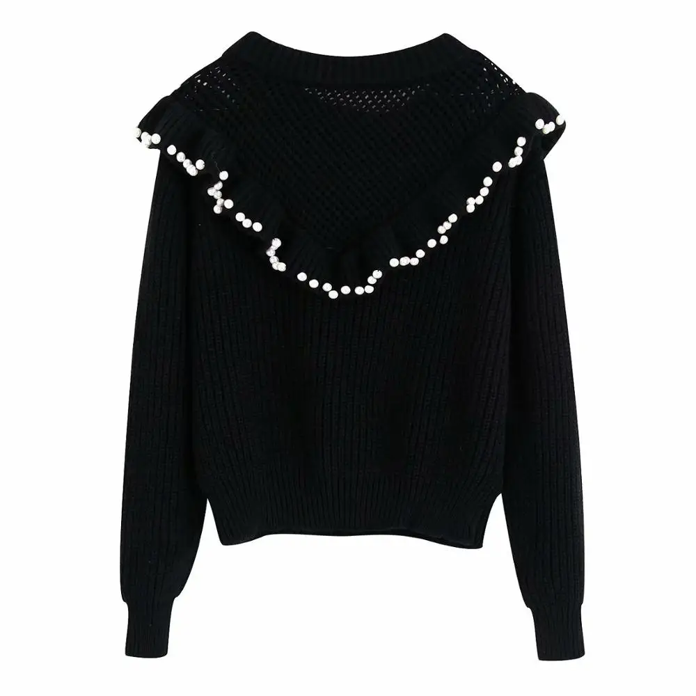 Za 2019 зимняя одежда женский свитер пуловер модный круглый вырез длинный рукав