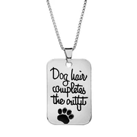 budrovky ornament creative trendy letters dog tag pendant dogs paw bone dog tag necklace wholesale
