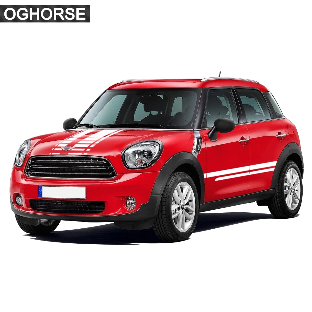 Автомобильный капот багажник Задняя боковая юбка гоночный Полосатый боди набор