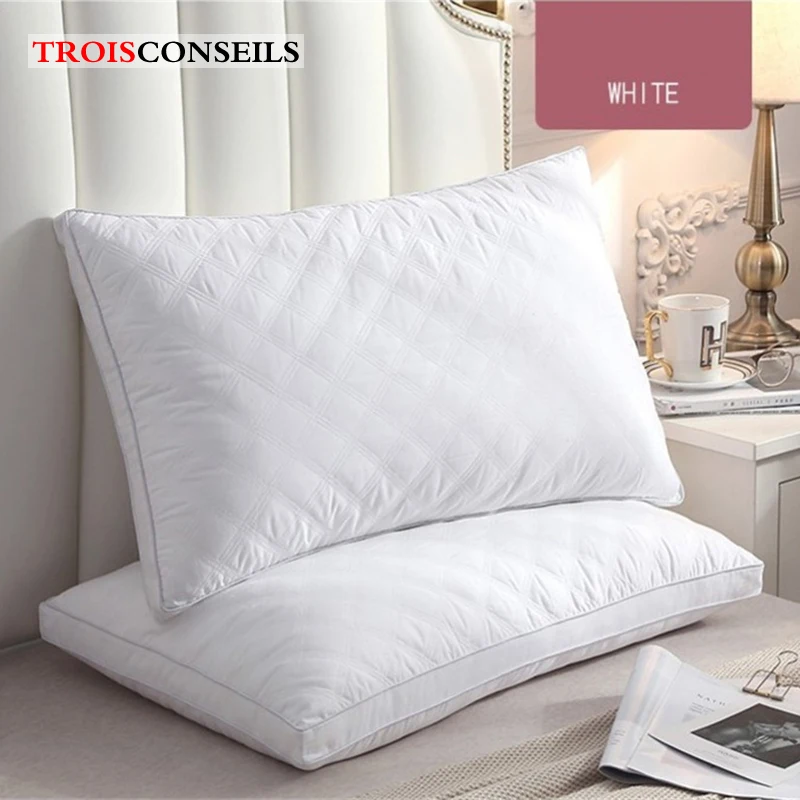 

Hot Cotton Down Pillow 3D Feather Pillows for Sleeping White/Gray Bed Pillows Home Textile Pillow for Back Pain Relief 48*74cm