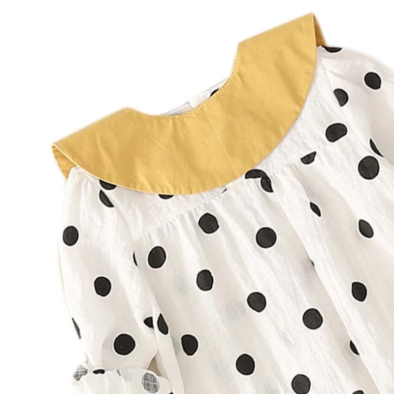 

Spring Autumn Casual Baby Girl Bodysuits Polka Dot Printing Long Sleeve Bodysuits And Headband Kids Two-piece Outfit Set