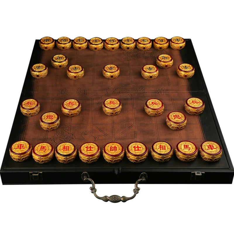 

Nanmu Portable Chinese Chess Creativity Folding Board Interactive Game Chess Hardcover Gift Brettspiel Family Games EK50QL