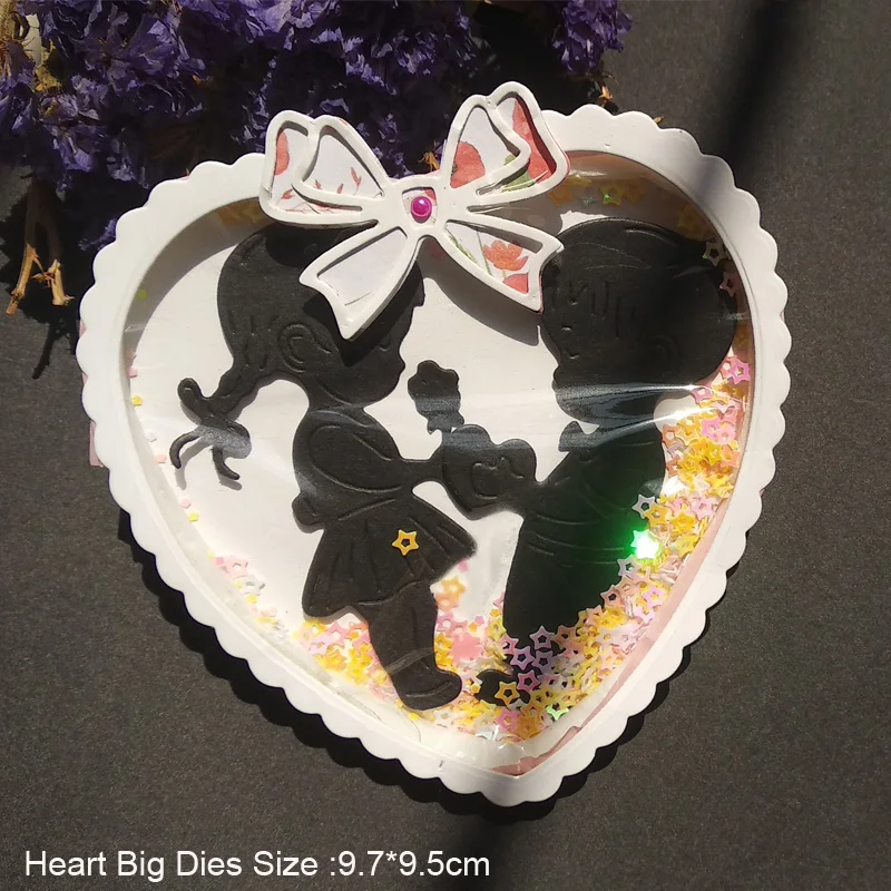 Скрапбукинг сердце свадьба шейкер карты металла резки штампы новые 2019 ремесло