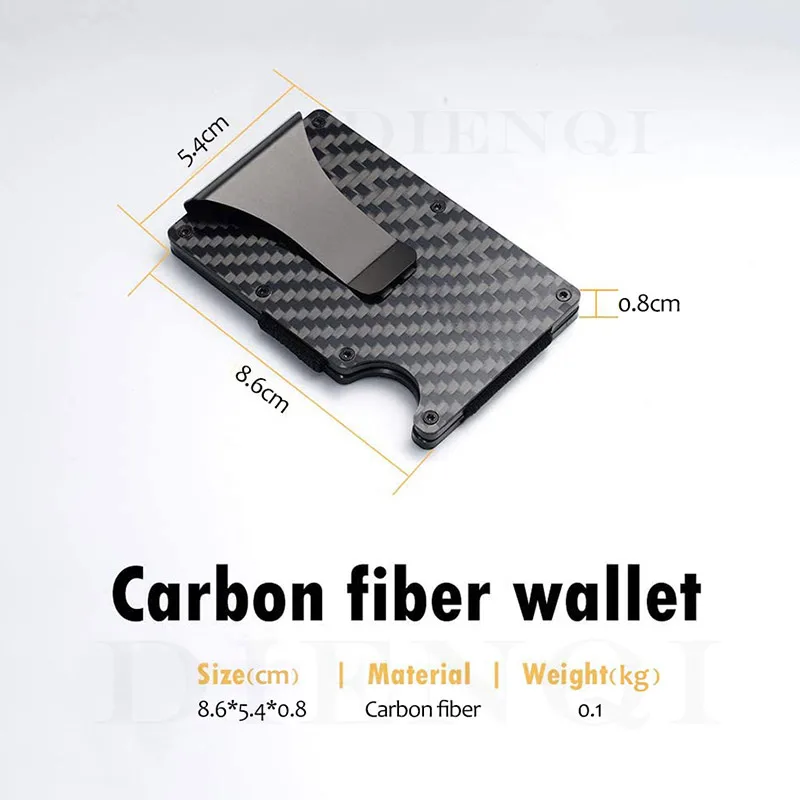 Carbon Fiber Metal Rfid Credit Card Holder Men Women Wallet Anti-Theft Bank ID Cardholder Case Slide Minimalist tarjetero | Багаж и сумки