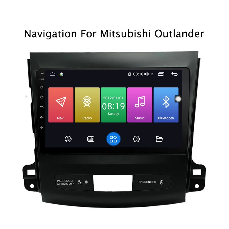 Ectwodvd 9 дюймовый Android 8 1 автомобильный DVD GPS для Mitsubishi Outlander 2006 2012 4 Гб ОЗУ 64 ПЗУ CarPlay DSP