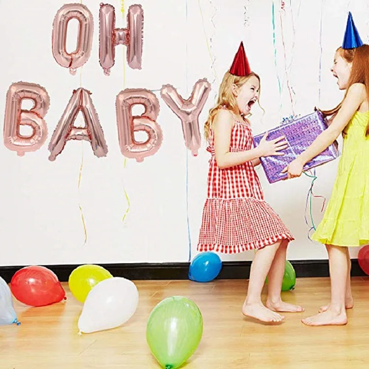 SLSGZX OH Детские воздушные шары из фольги с надписями для маленьких мальчиков и