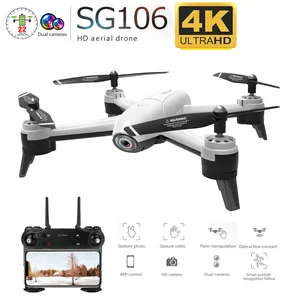 Квадрокоптер SG106, Радиоуправляемый, Wi-Fi, FPV, HD, двойная камера 4 к, оптический поток 1080P, Воздушная видео, ру самолет, Квадрокоптер игрушки VS E58
