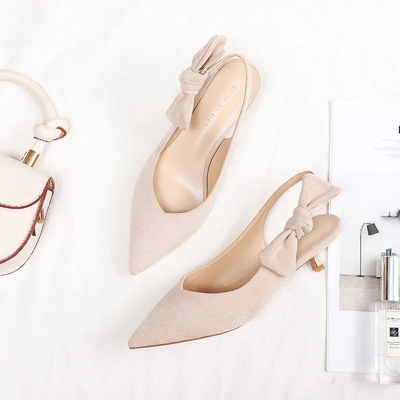 Женские босоножки на высоком тонком каблуке из искусственной замши с острым