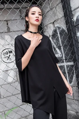 

European and American individuality jacket fat MM irregular short-sleeved t-shirt loose bat sleeve summer 2020 new street women