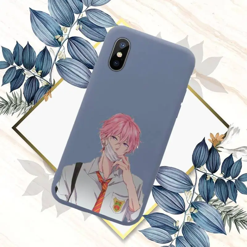 

Yarichin bitch Club Anime Phone Case Blue Candy Color for iPhone 11 12 mini pro XS MAX 8 7 6 6S Plus X SE 2020 XR