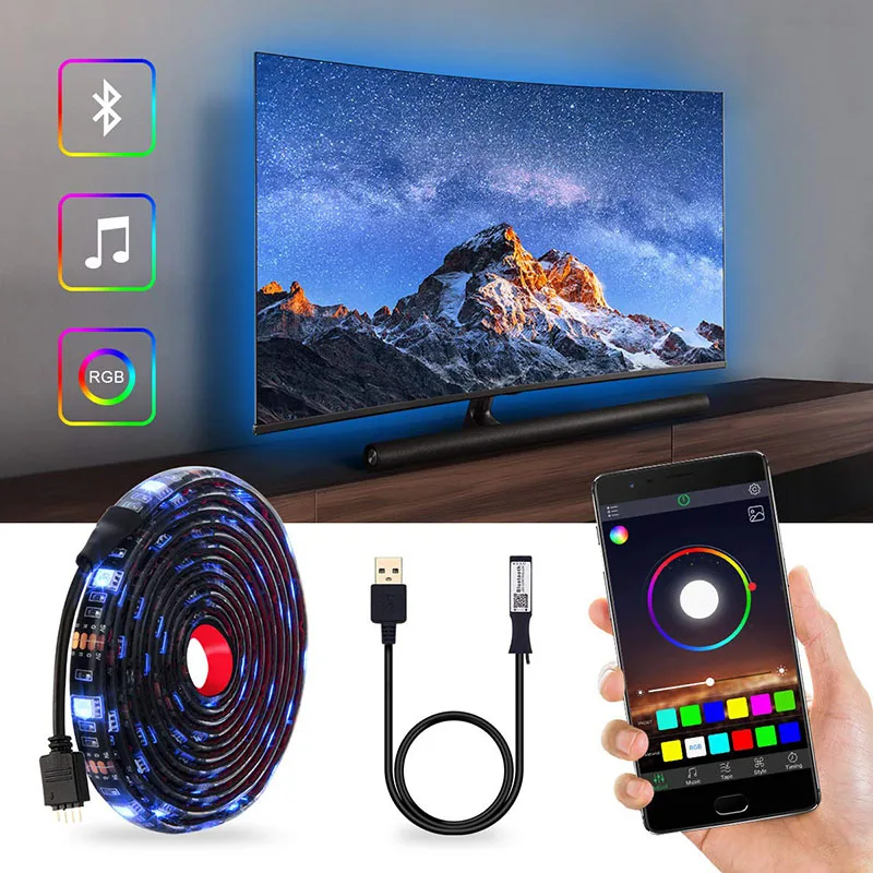 

DC5V USB LED strip 5050 RGB RGBW RGBWW 50CM 1M 2M TV Background Lighting Flexibe LED strip Adhesive Tape IP20 / IP65 waterproof