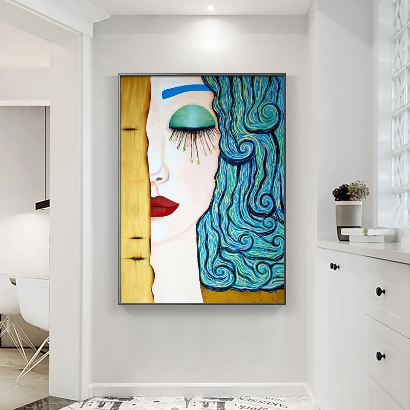 Классический художник Густав Климт поцелуй слеза абстрактные Масляные картины