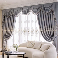 modern curtains for living room european style high end new window embroidered curtain yarn double layer finished bedroom