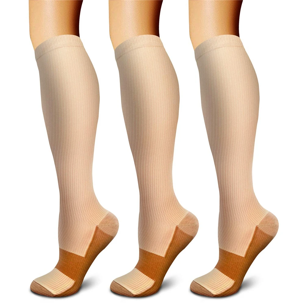 Palicy Compression Stocking for Women Thigh High Soft Knee Long Stockings Leg Relief Pain Pain Knee 3 Pairs High Leg Support