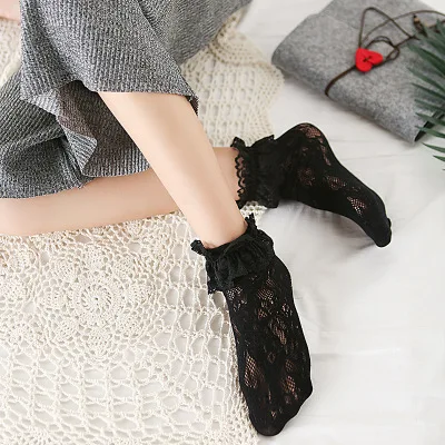 1 пара/5 пар/качественные женские кружевные носки на осень и зиму японские полые