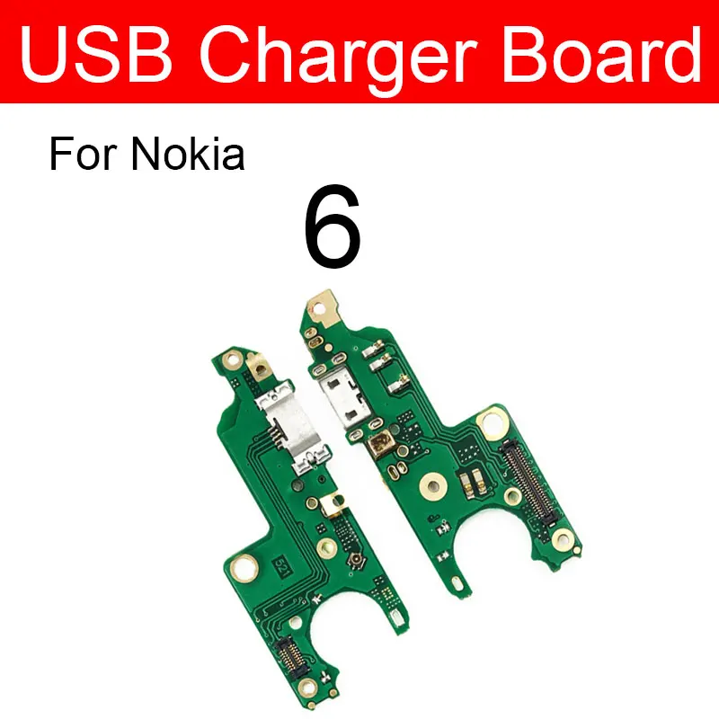 For Nokia 6 Charger USB Jack Board For Nokia 2 2.1 3 3.1 Plus 5 5.1 6 6.1 7 7.1 Plus 8 Charging USB Port Board Module Replacement Parts - Цвет: For Nokia 6