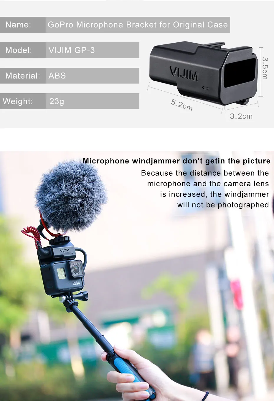 Vlog крепление для микрофона Адаптер для Gopro Hero черный 7 6 5 Холодный башмак расширенное крепление для оригинальной батареи Gopro микрофонный адаптер