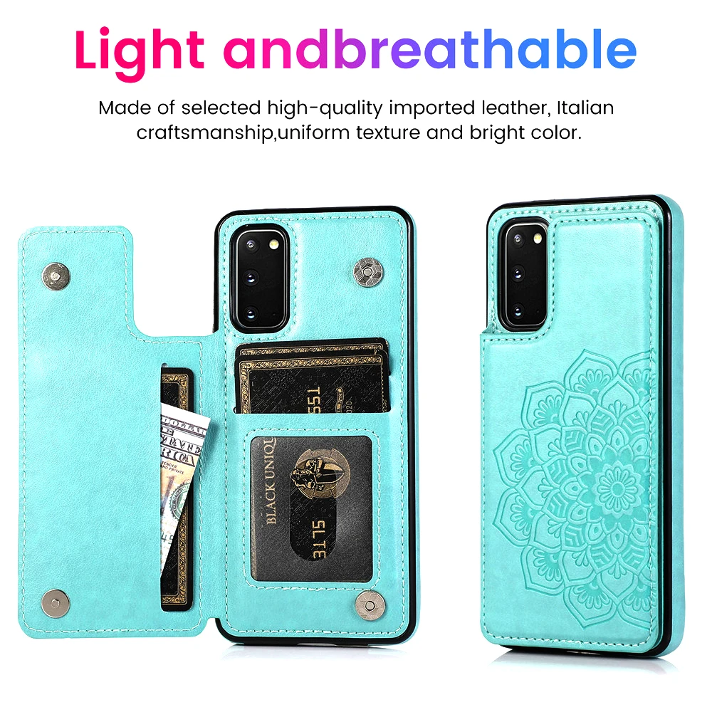 Mandala Leather Wallet Case For Samsung Galaxy S23 S22 S21 S20 FE S10 S9 S8 Note 20 10 9 8 Ultra Plus S7 Edge Cards Phone Cover