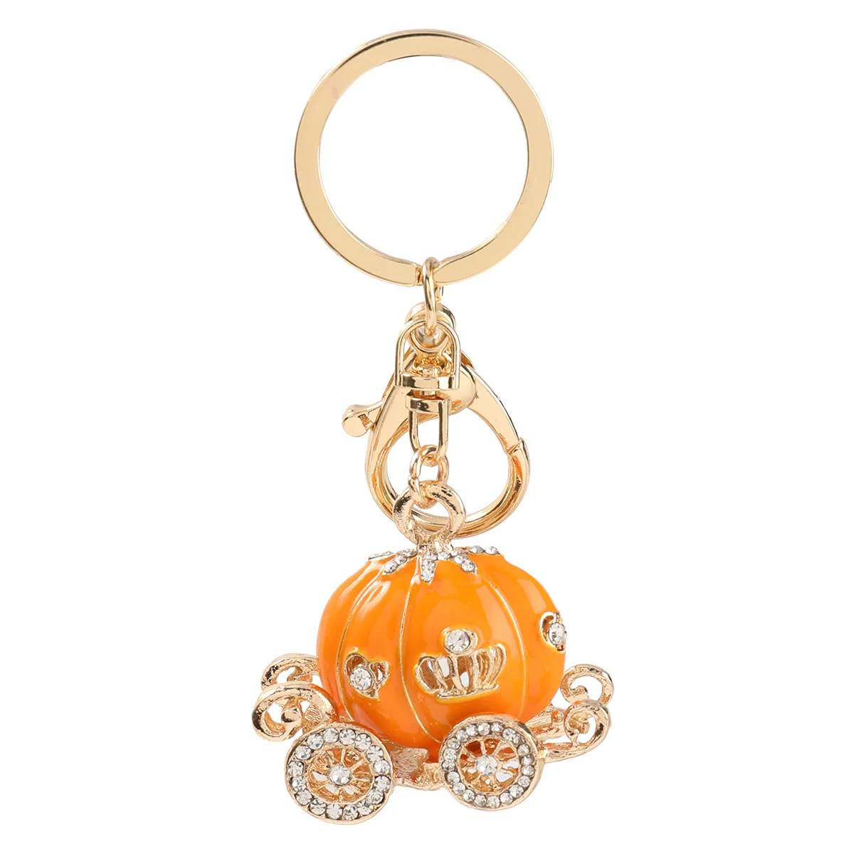 

Cartoon Pumpkin Car Keychain Diamond High Quality Creative Popular Keyring Children Couples Gift Bag Car Jewelry Key Pendant Hot