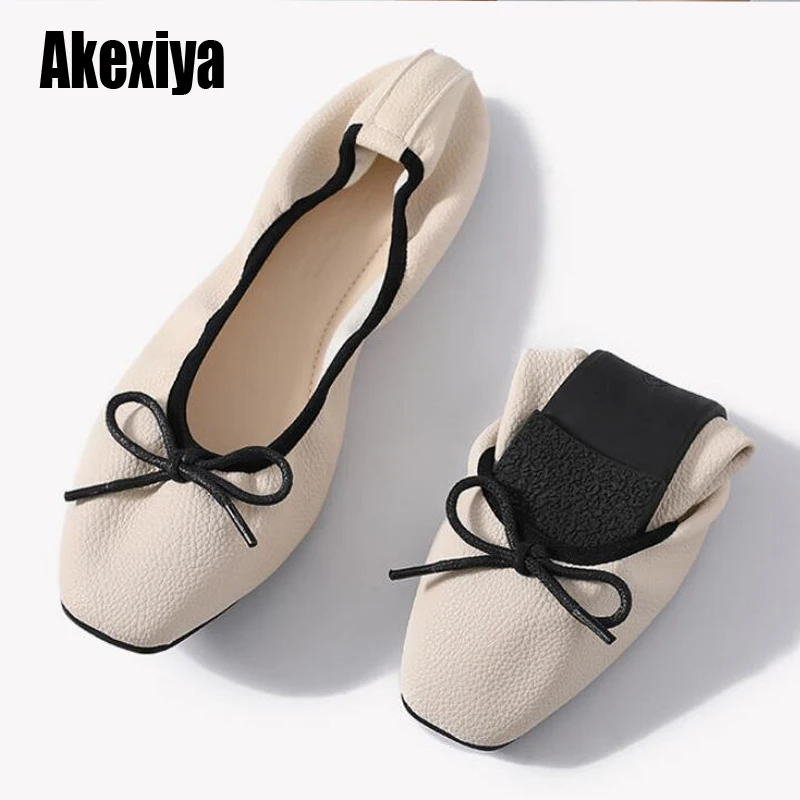 Женские мокасины на плоской подошве повседневные кожаные балетки без застежки