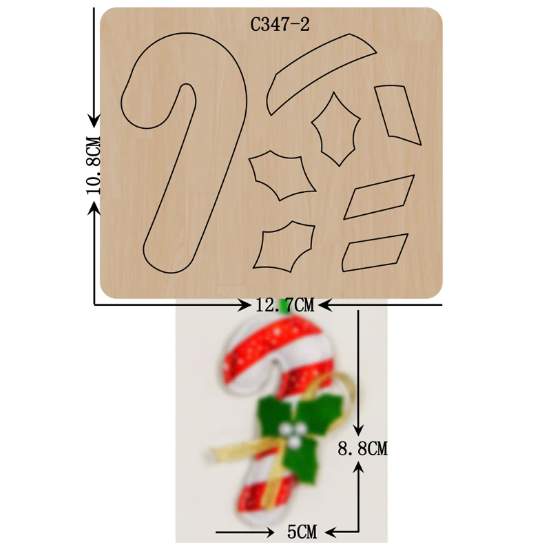 Новый Рождество украшения Деревянный под давлением Скрапбукинг C 347 2 Трафаретный