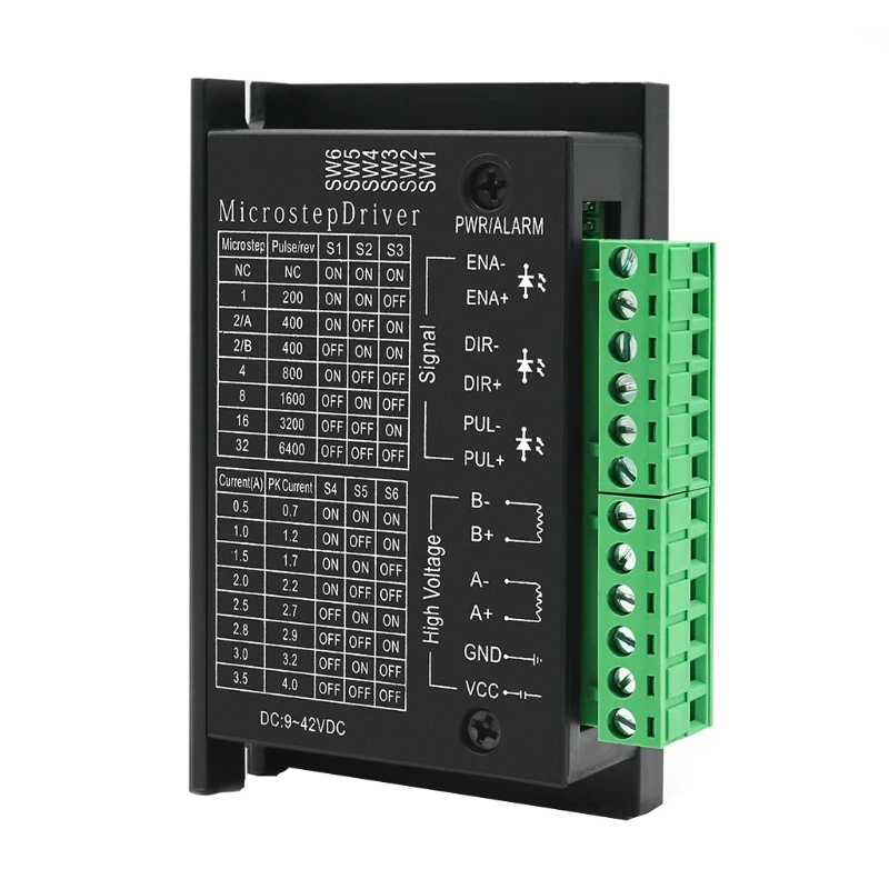 

TB6600 Stepper Motor Driver 97x58x30mm Subdivision 4A DC 9-40V for CNC Router Controller of 3D Printer